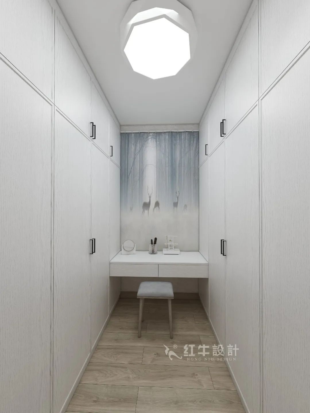 劉萍萍_花崗鴻福城132㎡現(xiàn)代簡約風格_兩套小戶型打通變大宅，中西雙廚房+衣帽間打造品質生活！13衣帽間