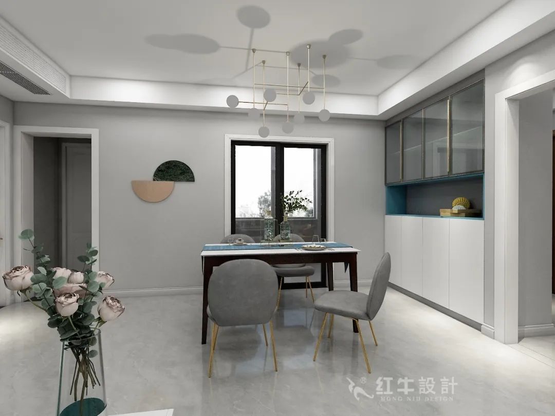 熊皓宇_紅牛設(shè)計--保利金地貝克115㎡（三房）現(xiàn)代風(fēng)格08效果圖欣賞_餐廳