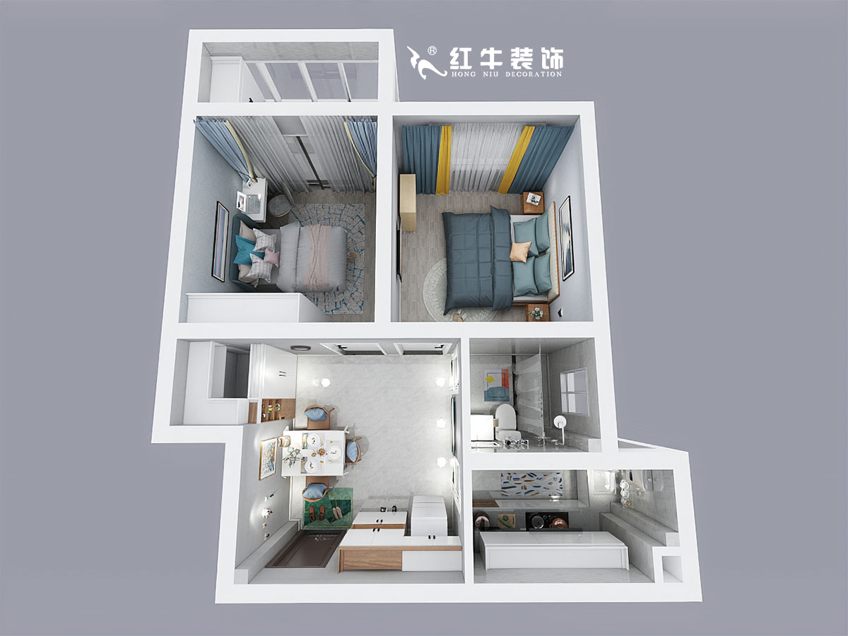 熊皓宇_銀龍雅苑3-2-307-60㎡-現(xiàn)代風格_鳥瞰圖