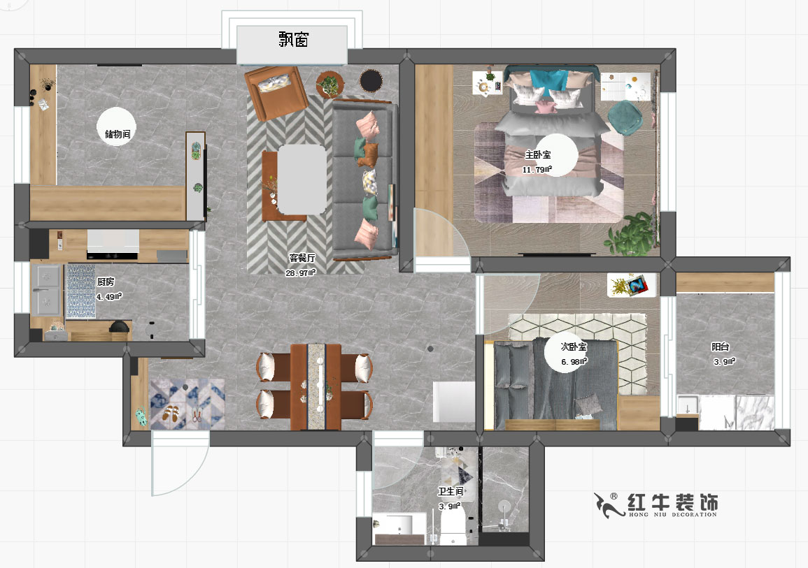 熊皓宇_疊水園4-20013-85㎡-北歐風格_平面圖
