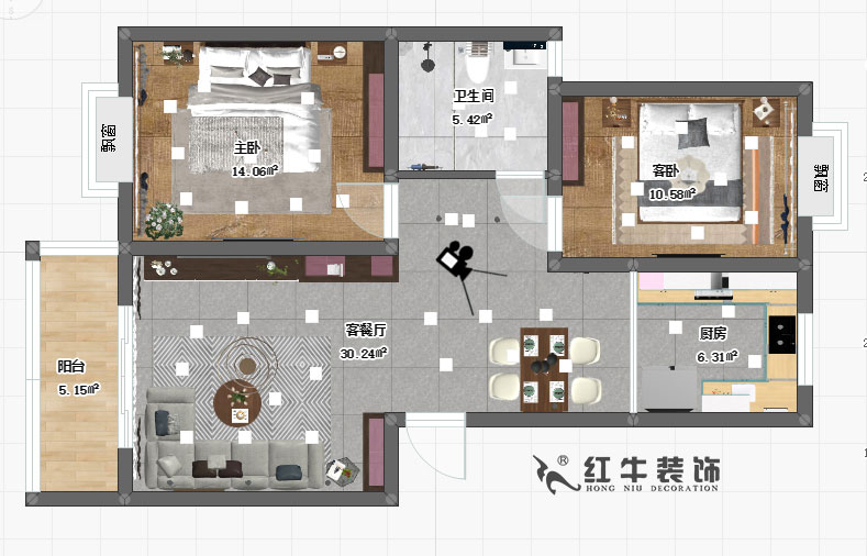 房亮_天潤城6街區(qū)6-106-89㎡-簡約風(fēng)格_2室2廳1衛(wèi)_定制家￥11