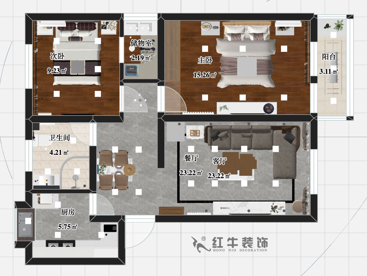張智猿_九華山2號(hào)201-80㎡-簡約風(fēng)格_2室2廳1衛(wèi)（舊房裝修）_成品家￥115756_全包11