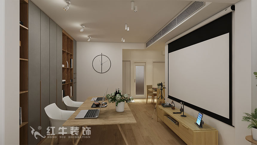 魏利利_津橋華府82㎡現(xiàn)代簡(jiǎn)約｜顛覆傳統(tǒng)客廳，即是休閑書(shū)吧又是影院05客廳