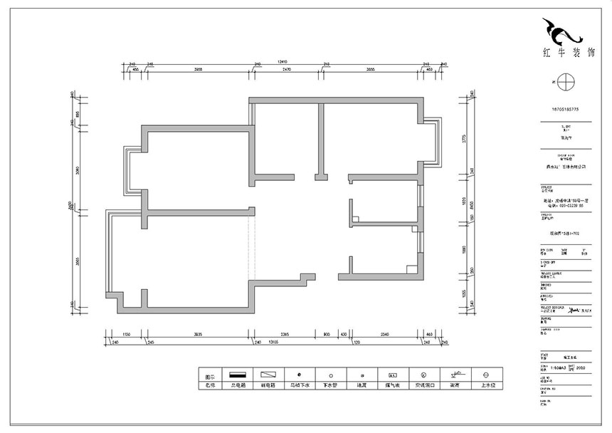 朱明琪_雙和園15-1-702-95㎡-簡美風格_3室2廳1衛(wèi)（老房裝修）_成品家￥128088_全包13萬00_01原始結(jié)構(gòu)圖