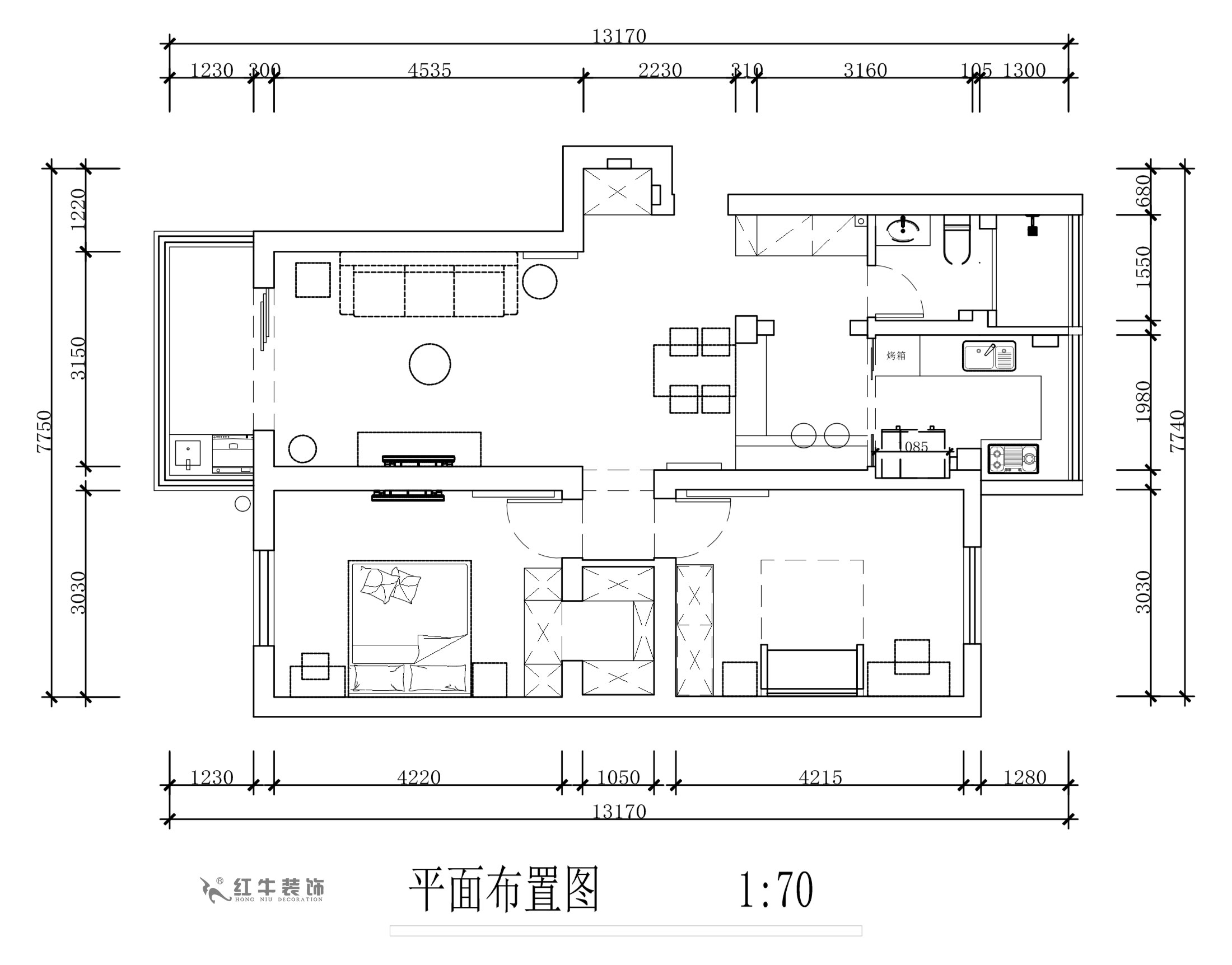 蔣?。旄@43-401-90㎡-現(xiàn)代簡(jiǎn)約風(fēng)格｜2室1廳1衛(wèi)｜舊房裝修｜定制家￥122757｜全包12萬(wàn)｜00_02平面布置圖