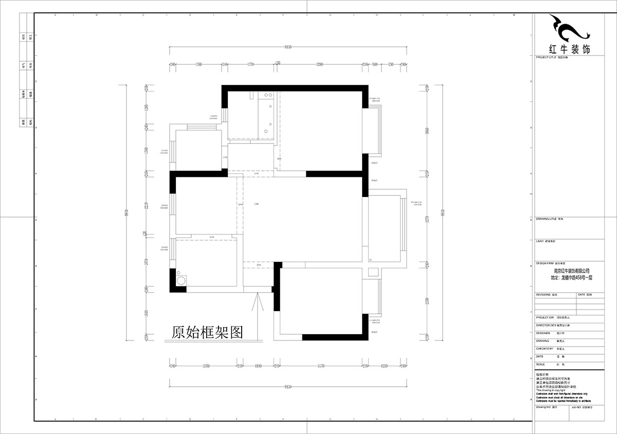孟憲濤｜云祿花園12-801-80㎡-現(xiàn)代簡約風格｜3室1廳1衛(wèi)｜新房裝修｜定制家｜全包12萬｜00_01原始框架圖