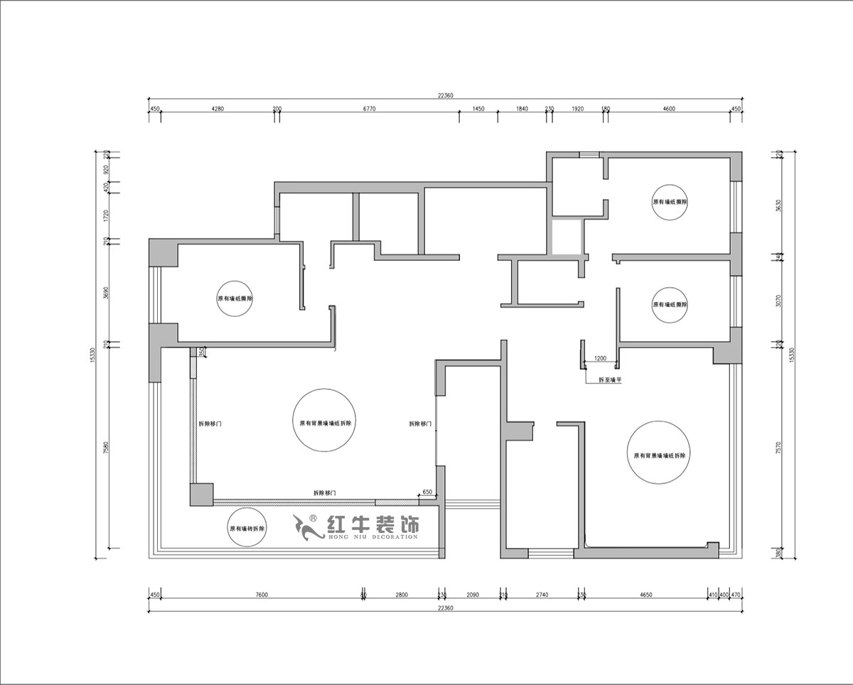 【實景案例】朱明琪｜天鵝堡花園-280㎡-現(xiàn)代輕奢風格｜3室2廳2衛(wèi)｜精裝修改造｜改造家｜全包30萬｜00_01原始結(jié)構(gòu)圖