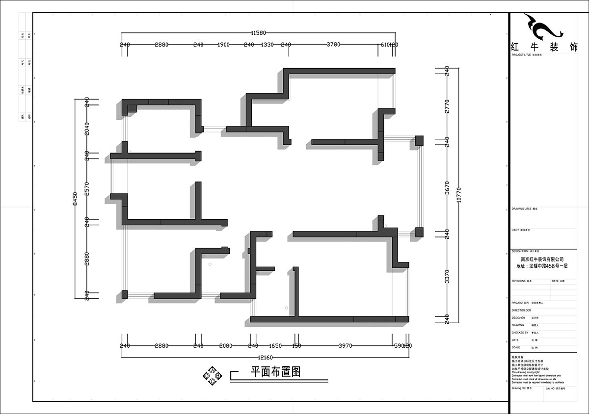 張智猿｜啟迪城博園1-302-114㎡-現(xiàn)代風格｜3室2廳1衛(wèi)｜新房裝修｜定制家｜全包17萬｜00_01原始結(jié)構(gòu)圖