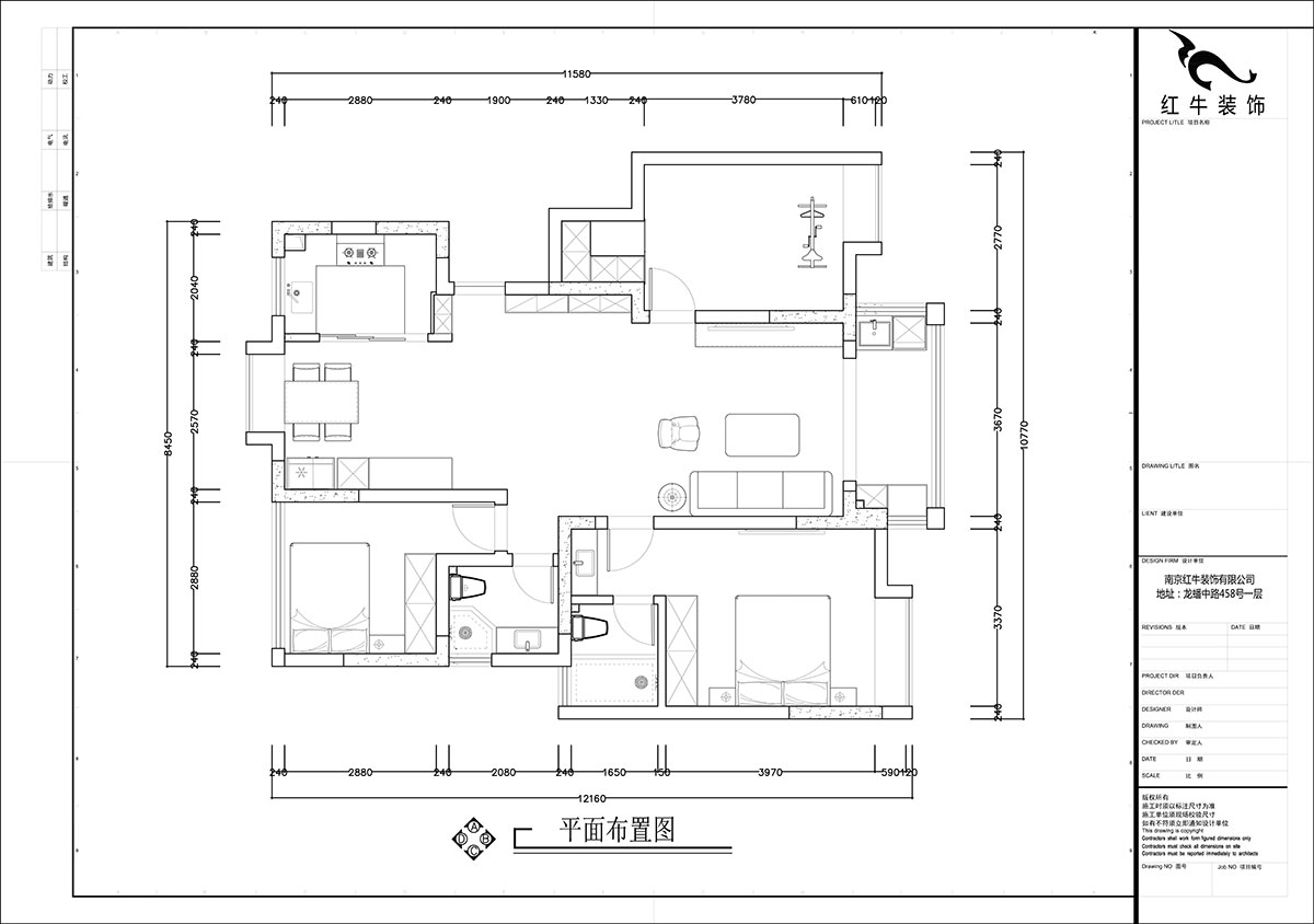 張智猿｜啟迪城博園1-302-114㎡-現(xiàn)代風格｜3室2廳1衛(wèi)｜新房裝修｜定制家｜全包17萬｜00_02平面布置圖