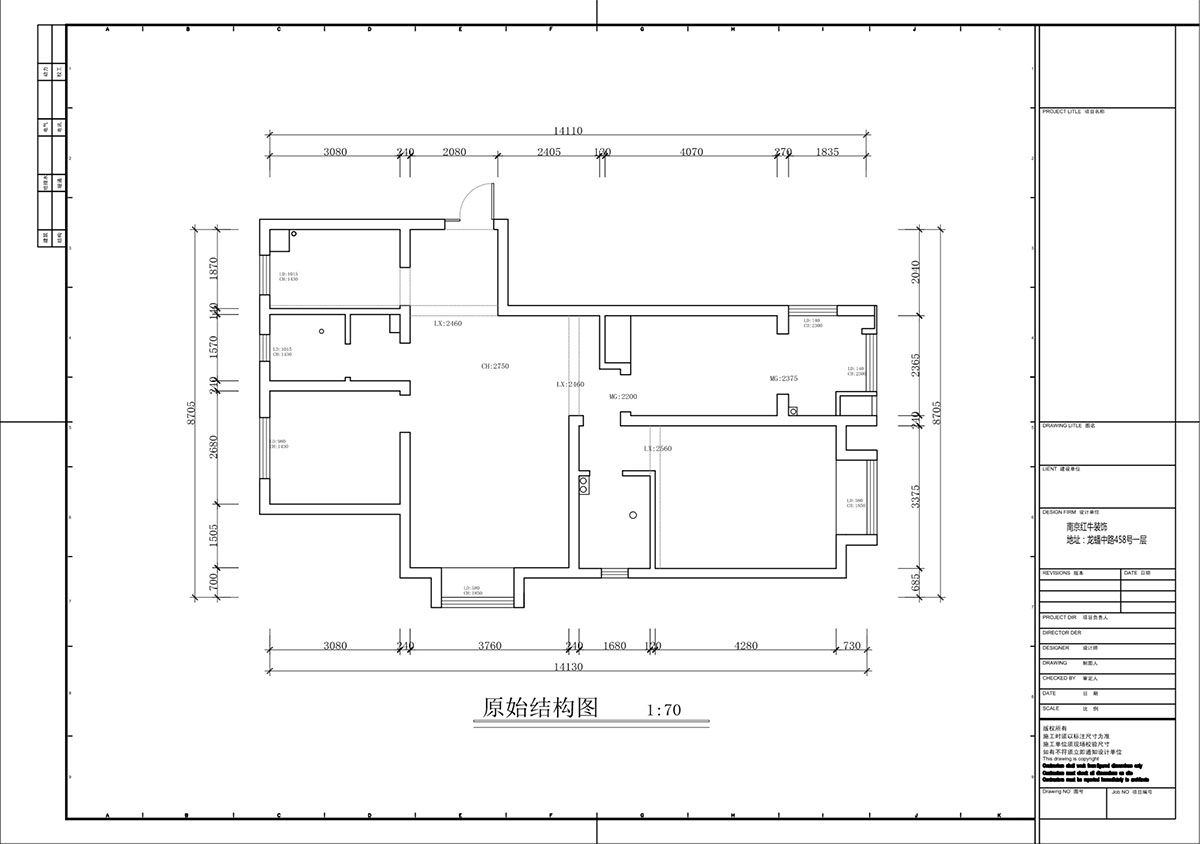 蔣?。鹩驀?guó)際10-2004-105㎡-現(xiàn)代簡(jiǎn)約風(fēng)格｜3室1廳1衛(wèi)｜毛坯裝修｜定制家｜全包12萬(wàn)｜00_01原始結(jié)構(gòu)圖
