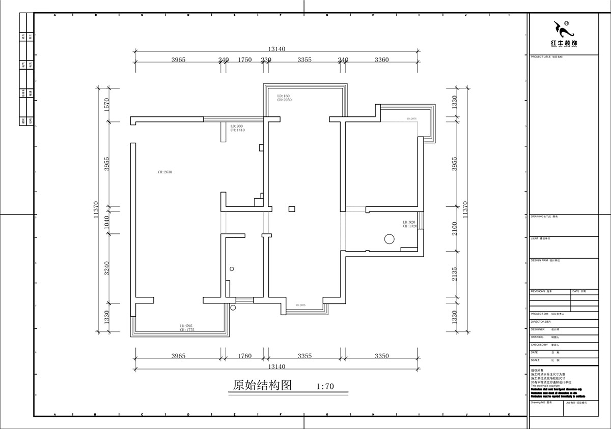 蔣?。邓{(lán)星座1-804-130㎡-現(xiàn)代簡約風(fēng)格｜3室2廳2衛(wèi)｜老房裝修｜定制家｜全包19萬｜00_01原始結(jié)構(gòu)圖