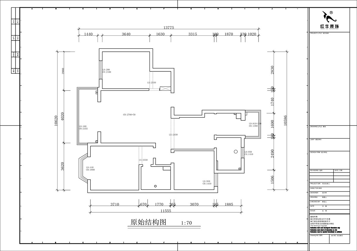 蔣?。汩坷?-2-901-108㎡-現(xiàn)代簡(jiǎn)約風(fēng)格｜3室2廳2衛(wèi)｜老房裝修｜定制家｜全包16萬｜00_01原始結(jié)構(gòu)圖