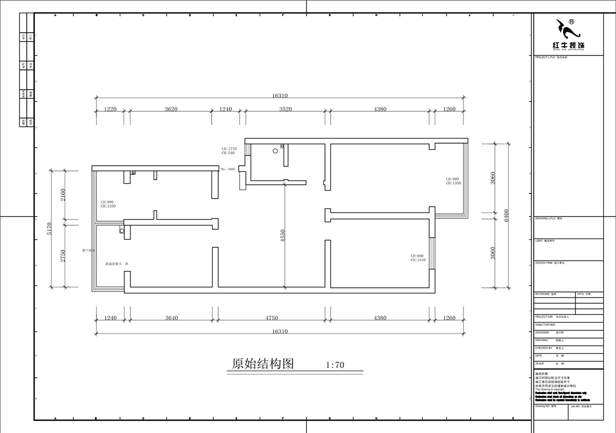 蔣?。鹬刍▓@4-3-806-100㎡-現(xiàn)代簡(jiǎn)約風(fēng)格｜3室2廳1衛(wèi)｜老房裝修｜定制家｜全包12萬(wàn)｜00_01原始結(jié)構(gòu)圖