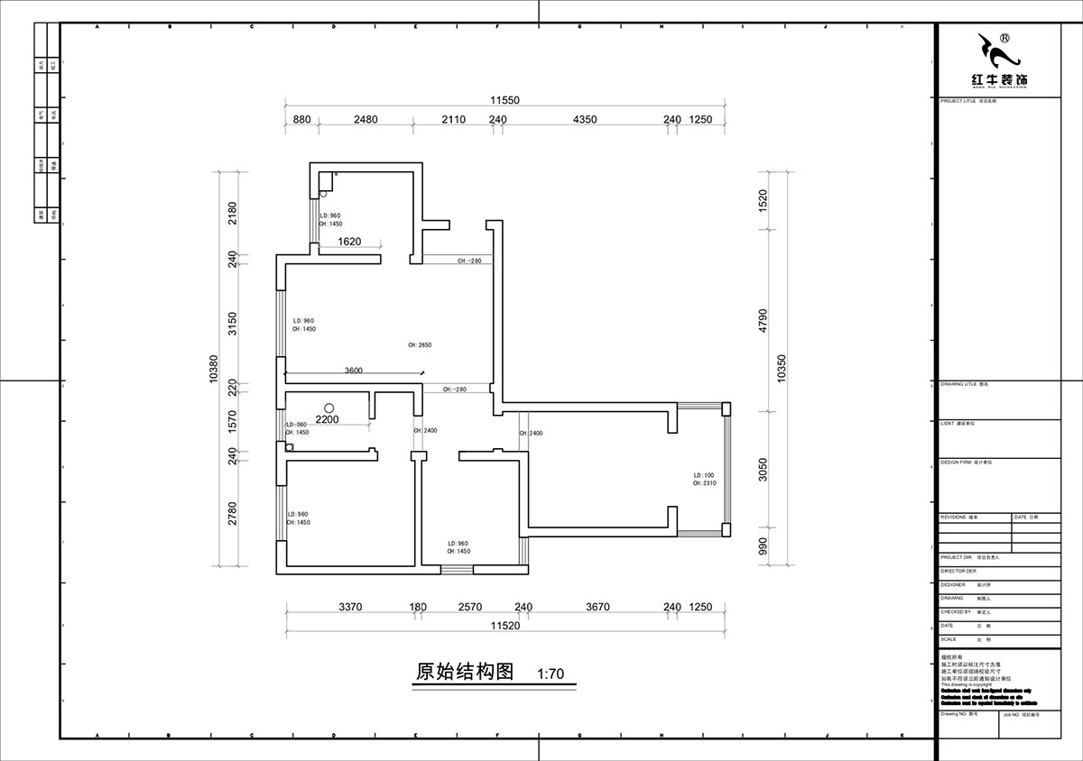 蔣?。y龍雅苑11-3-212-85㎡-現(xiàn)代原木風(fēng)｜3室1廳1衛(wèi)｜新房裝修｜定制家｜全包11萬(wàn)｜00_01原始結(jié)構(gòu)圖