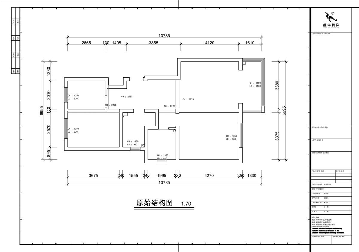 蔣?。自蒲啪?1-202-88㎡-現(xiàn)代簡(jiǎn)約風(fēng)格｜3室2廳1衛(wèi)｜新房裝修｜定制家｜全包11萬(wàn)｜00_01原始結(jié)構(gòu)圖