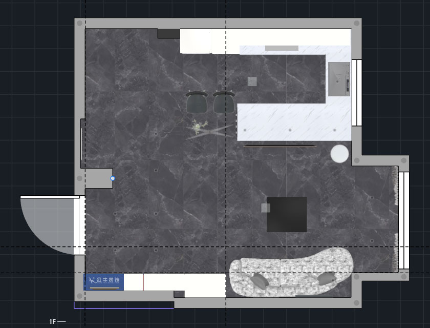 蔣?。ヌ陨郴ǔ?-1705-105㎡-現(xiàn)代簡(jiǎn)約風(fēng)格｜2室2廳1衛(wèi)｜老房裝修｜定制家｜全包15萬(wàn)｜00_05一層平面彩圖