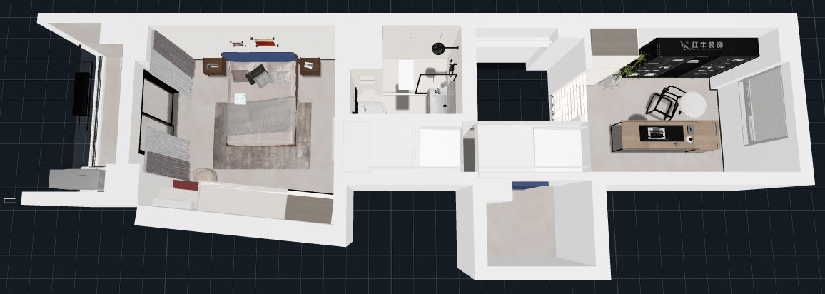 蔣?。ヌ陨郴ǔ?-1705-105㎡-現(xiàn)代簡(jiǎn)約風(fēng)格｜2室2廳1衛(wèi)｜老房裝修｜定制家｜全包15萬(wàn)｜00_08二層鳥瞰圖